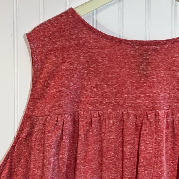 Bit & Bridle V-Neck Top Women 3X Heather Pink Sleeveless 1/4 Button Yoke Gathere - Picture 7 of 9